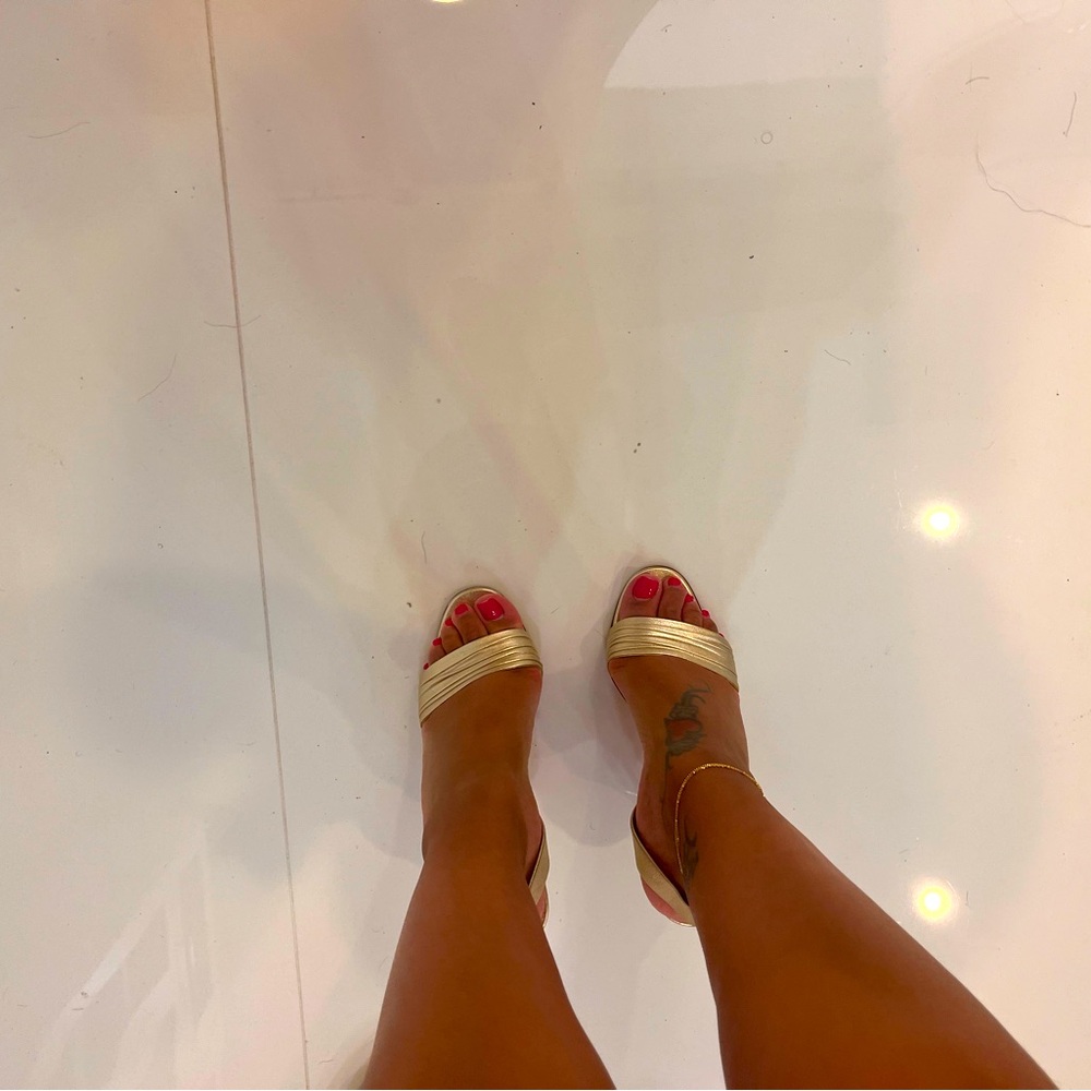 Sexy Gold Slingback CL Sandals